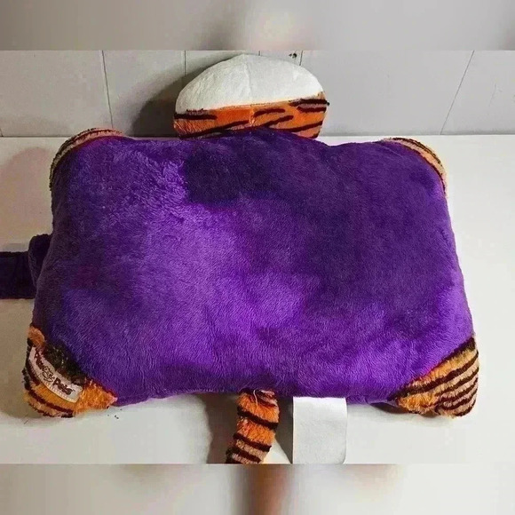 Clemson Tiger Pillow Pet Purple Orange 18" - Picture 6 of 7